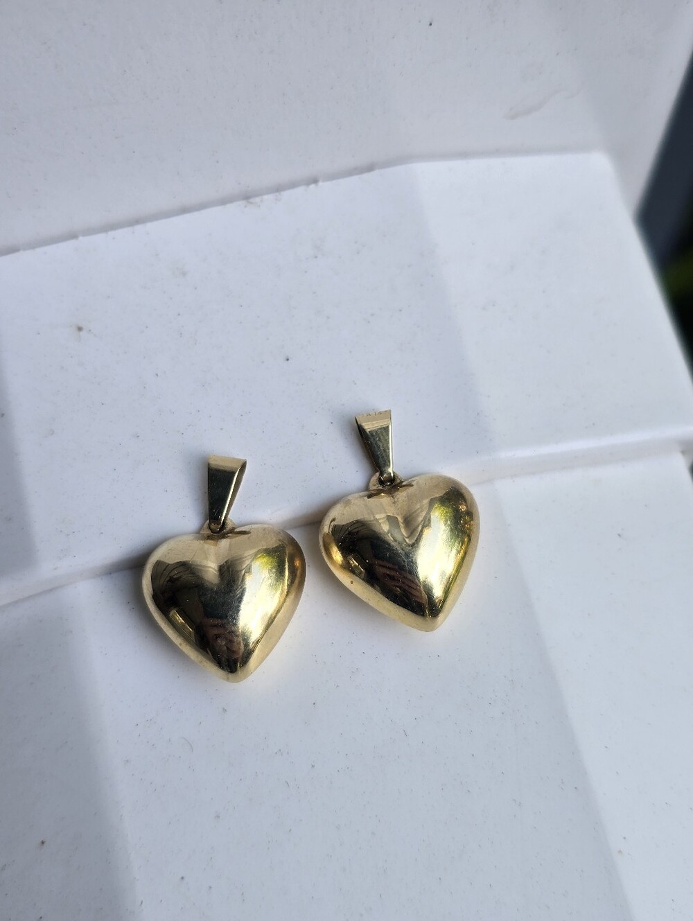 14k Yellow Gold Puffy Heart Charms - Picture 2 of 5